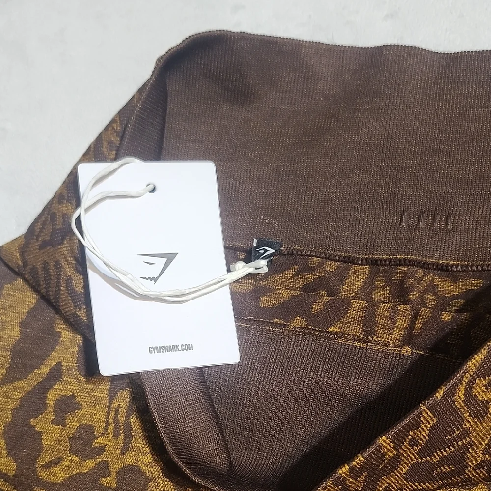 Gymshark Wild Patterned Leggings in Brown and Tan - Picture 3 of 9